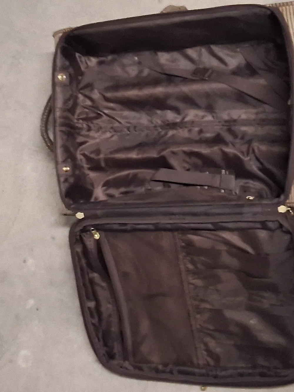 London Fog Brown Textured Upright Carry-On with Front Pocket